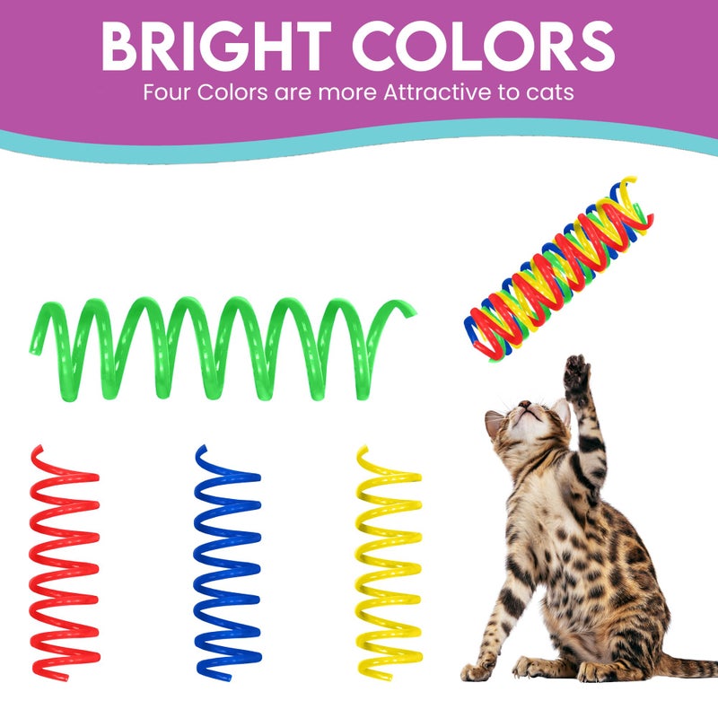 SPOT Colorful Springs Cat Toys â€“ 3" Bouncy Coils for Indoor Cats & Kittens to Swat, Chase & Bite, Safe Lightweight Plastic, Interactive Enrichment Toys, 10-Pack Multi-Color - Image 5